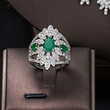 2022 New 4-Piece Suit Cubic Zirconia Bride Jewelry Set Women'S Party, Deluxe Dubai Crystal Wedding Jewelry Set