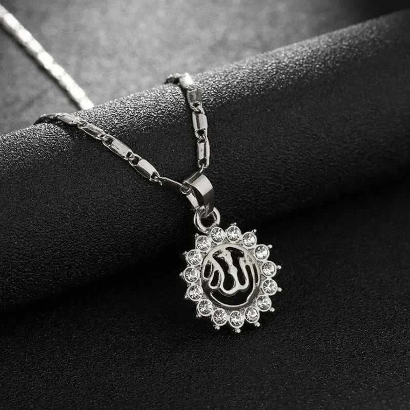 Islamic Religion Muslim Allah Quran Water Drop Shape Pendant Necklace for Women Fashion Charm Amulet Jewelry Ramadan Gift