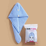 Microfiber Hair Towel,Care Cap with Button,Super Absorbent Hair Towel Wrap Fast Drying Hair Wraps Women Bathroom Accessories