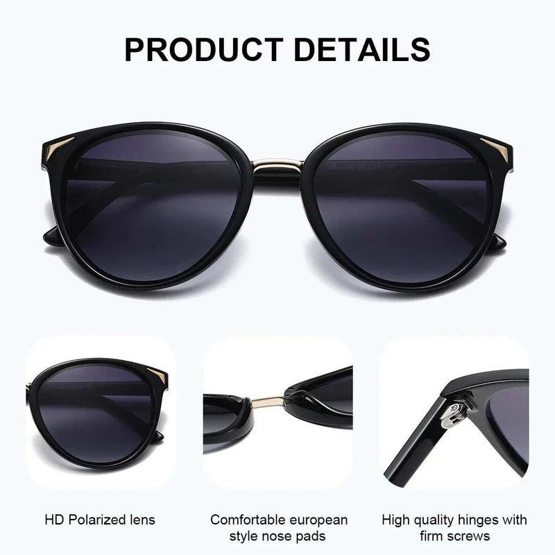 CATMONROE 1Pcs Women Sunglasses Optional Color round Lens Lightweight Comfort Driving Casual Commute UV400 Polarized Sunglasses