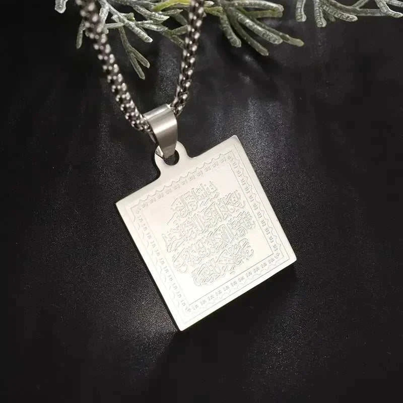 Islamic Religion Muslim Allah Quran Water Drop Shape Pendant Necklace for Women Fashion Charm Amulet Jewelry Ramadan Gift