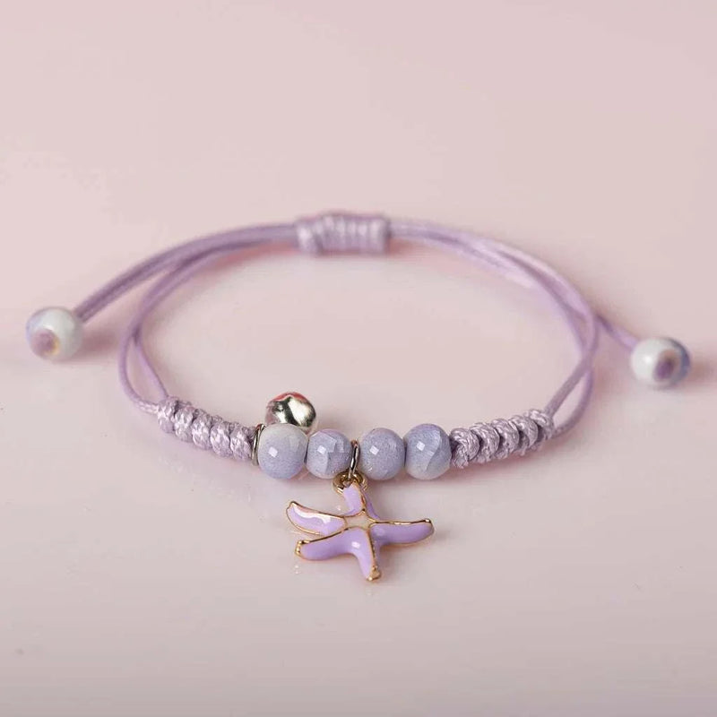 Cute Metal Drip Glaze Pendant Bracelet Hand-Wowen Hand Made Gift Bracelets Bangles for Women Girl Children Wholesale #MZ111