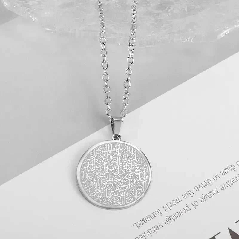 Islamic Religion Muslim Allah Quran Water Drop Shape Pendant Necklace for Women Fashion Charm Amulet Jewelry Ramadan Gift