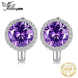 Luxury 5.6Ct round Created Alexandrite Sapphire 925 Sterling Silver Hoop Earrings for Woman Gemstone Fine Jewelry