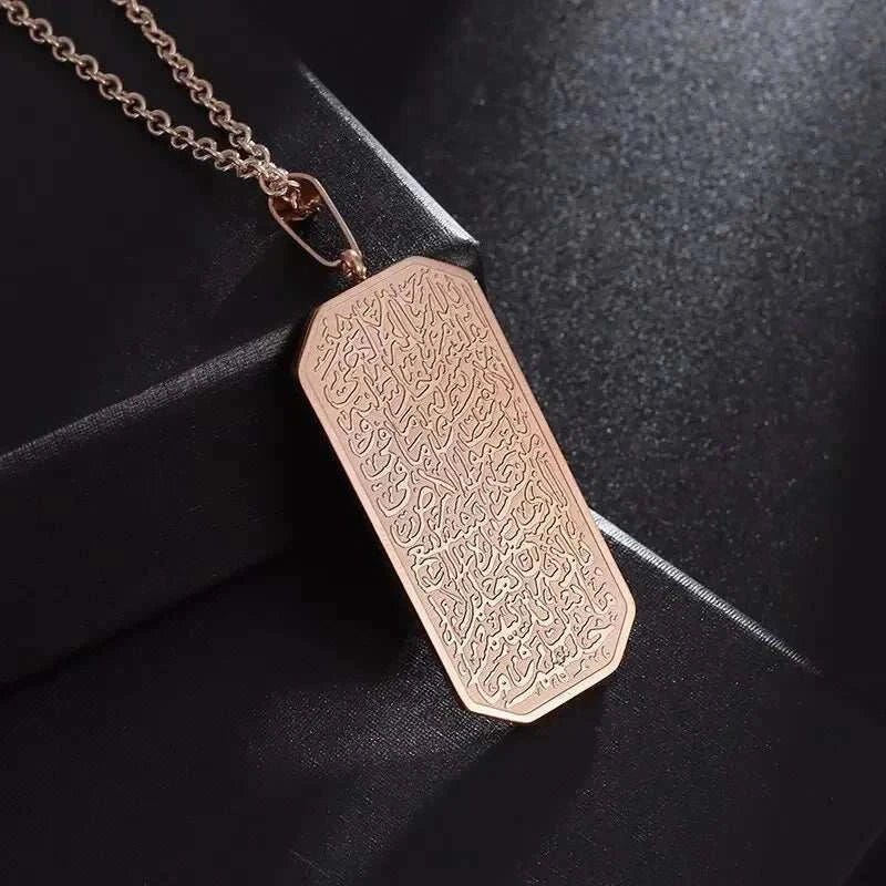 Islamic Religion Muslim Allah Quran Water Drop Shape Pendant Necklace for Women Fashion Charm Amulet Jewelry Ramadan Gift