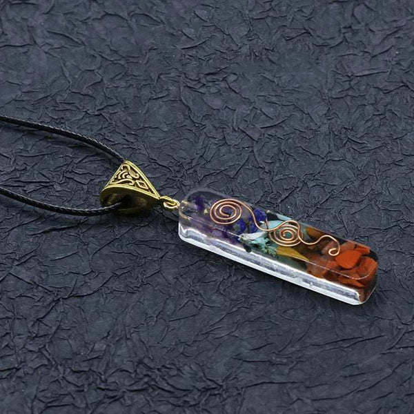 Colorful Gravel Necklace Natural Stone Resin Pendants Chakra Healing Chip Crystal Agate Stone Charms for Jewelry Making Necklace