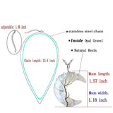 7 Chakras Tree of Life Necklace Wire Wrap Crescent Moons Crystal Pendants Chip Quartz Natural Stone Resin Stainless Steel G931