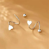 2Pcs Stainless Steel Spiral Twisted Lip Ring Tongue Piercing Heart Star Ear Cartilage Helix Piercing Stud Earring Jewelry Gifts