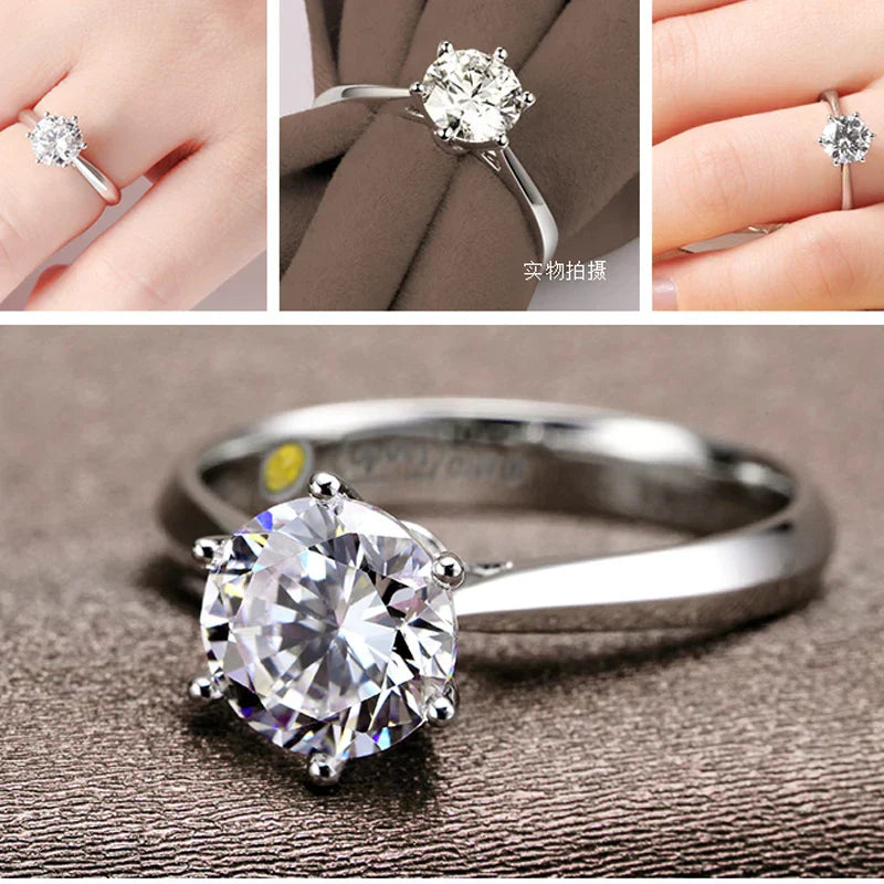 Romantic wedding rings with cubic zirconia and 925 sterling silver for women and men