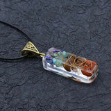 Colorful Gravel Necklace Natural Stone Resin Pendants Chakra Healing Chip Crystal Agate Stone Charms for Jewelry Making Necklace