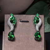 2022 Top 4 Wedding Bride Jewelry Set Water Drop Shape Jewelry Set for Women'S Wedding Accessories Necklace and Earring Set