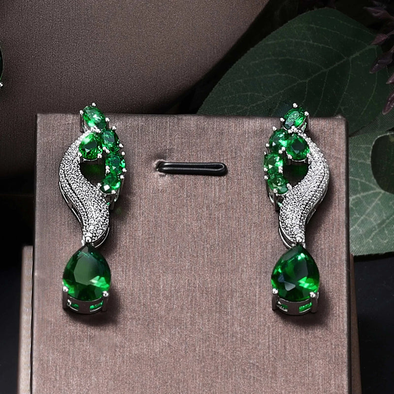 2022 Top 4 Wedding Bride Jewelry Set Water Drop Shape Jewelry Set for Women'S Wedding Accessories Necklace and Earring Set