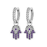 925 Sterling Silver Blue Purple Iris Flower Drop Earrings Women Earrings Charm Trend Versatile Party Jewelry Gifts