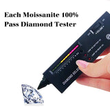 Moissanite rings set certified with princess cut, VVS1 clarity, D color, 925 sterling silver, passing 100% diamond tester.