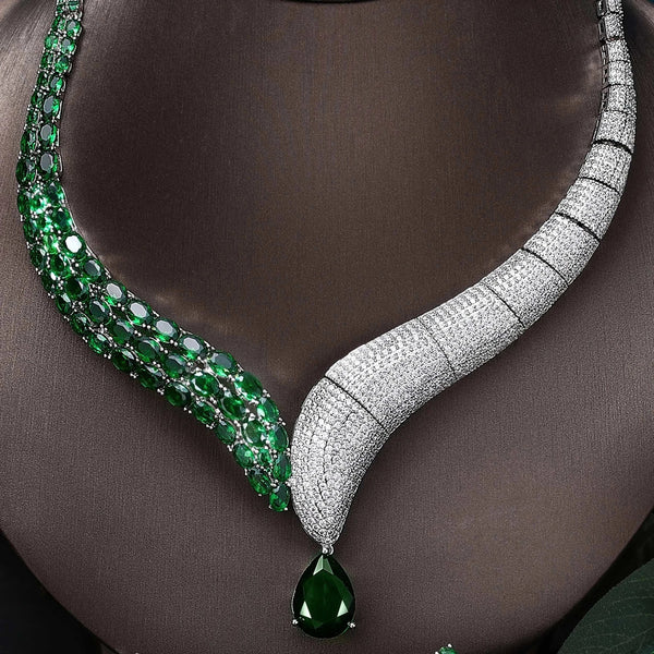 2022 Top 4 Wedding Bride Jewelry Set Water Drop Shape Jewelry Set for Women'S Wedding Accessories Necklace and Earring Set