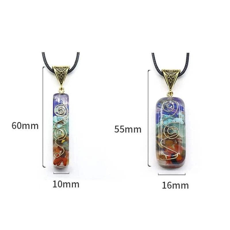 Colorful Gravel Necklace Natural Stone Resin Pendants Chakra Healing Chip Crystal Agate Stone Charms for Jewelry Making Necklace