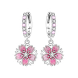 925 Sterling Silver Blue Purple Iris Flower Drop Earrings Women Earrings Charm Trend Versatile Party Jewelry Gifts