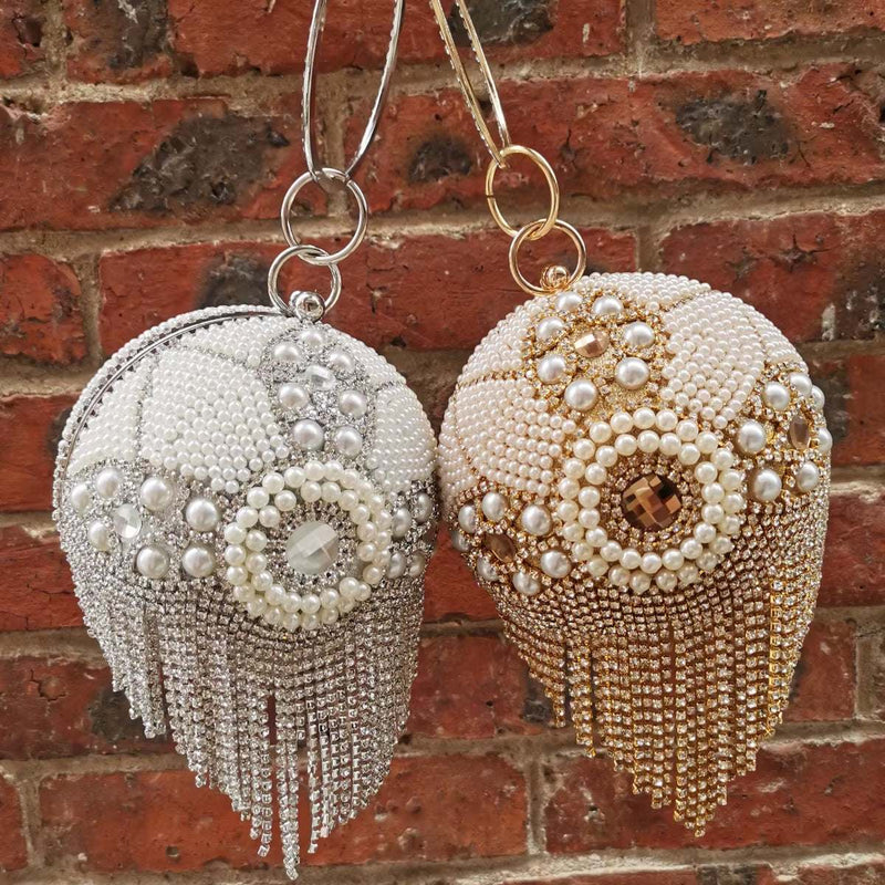 Luxury Ball Bags Designer Tote Women Bags Red Blue Pearl Crystal Handbags Tassels Shoulder Bags