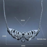 2024 Gothic Moth Stainless Steel Necklaces Pendants Women/Men Black Color Chain Necklace Jewelry Colgantes Mujer Moda N3094S03