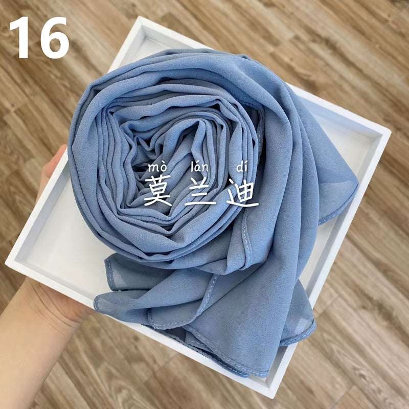 Muslim Chiffon Hijab Scarf Women 2020 Islam Scarves Solid Color Shawl Head Wrap Islamic Hijabs Headscarf Foulard Femme Musulman