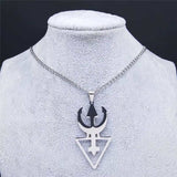 Gothic Moon and Pentagram Stainless Steel Neckless for Women Black Witchcraft Necklaces & Pendants Jewelry N4136S03