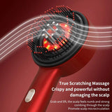 Red hair growth massage comb with 72 teeth and 630nm red light for scalp care and hair nourishment