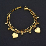 Nextvance Chain Link gold heart charm bracelet for women stainless steel jewelry