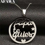 Grandmother Stainless Steel Statement Necklace Women Jewlery Silver Color Necklaces & Pendants Jewelry Navidad N18021