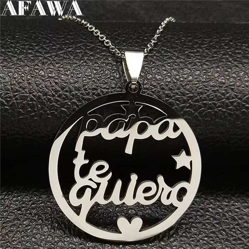 Grandmother Stainless Steel Statement Necklace Women Jewlery Silver Color Necklaces & Pendants Jewelry Navidad N18021