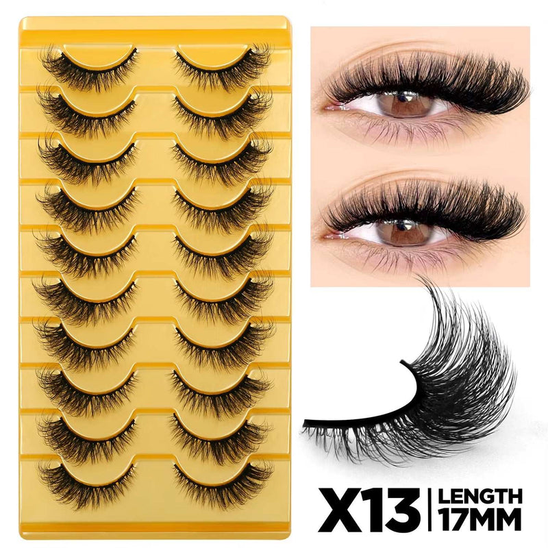 3D Faux Mink Cat Eye & Fox Eye Lashes Fluffy False Eyelashes Natural Look Extensions for Makeup & Daily Wear