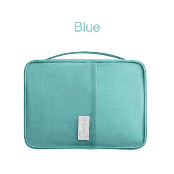 Waterproof blue Oxford passport holder travel wallet with handle