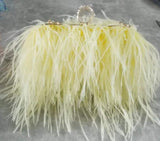 Women Bags Handbags Famous Brands Ostrich Feather Clutch Luxury Handbags Women Bags Designer Chain Evening Party Clutch Bag
