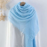 Muslim Women Scarves and Shawls with Loose Edges and Imitation Cotton and Linen Hijabs