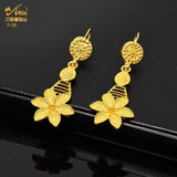 Indian Gold Colour Jewelry Sets Wedding Nigerian Necklace and Earrings 24K Gold Plated Jewellery Bridal Dubai Luxury Party Gifts