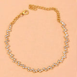 Gold rhinestone chain anklet for women beach accessories summer jewelry
