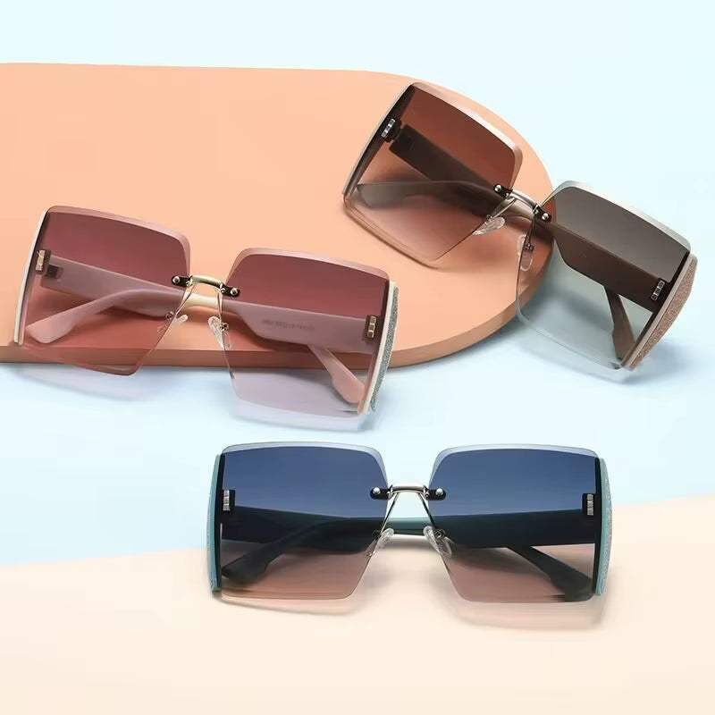 Korean Style Classic Black Big Square Shades Sunglasses for Women Men Fashion Women Sunglasses with Uv Protection
