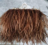 Women Bags Handbags Famous Brands Ostrich Feather Clutch Luxury Handbags Women Bags Designer Chain Evening Party Clutch Bag