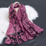 2023 Hot Sale Silk Scarf Womens Summer Breeze Lightweight Sheer Wrap and Shawls Bandana Beach Organza Gauze Lace Hollow Scarf