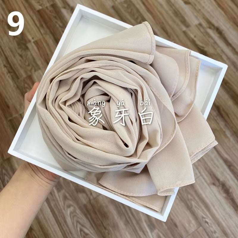 Muslim Chiffon Hijab Scarf Women 2020 Islam Scarves Solid Color Shawl Head Wrap Islamic Hijabs Headscarf Foulard Femme Musulman