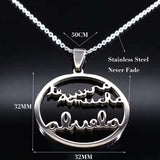 Grandmother Stainless Steel Statement Necklace Women Jewlery Silver Color Necklaces & Pendants Jewelry Navidad N18021