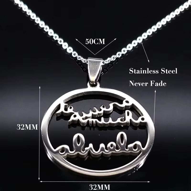 Grandmother Stainless Steel Statement Necklace Women Jewlery Silver Color Necklaces & Pendants Jewelry Navidad N18021