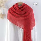 Muslim Women Scarves and Shawls with Loose Edges and Imitation Cotton and Linen Hijabs