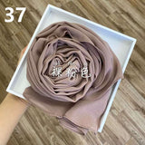 Muslim Chiffon Hijab Scarf Women 2020 Islam Scarves Solid Color Shawl Head Wrap Islamic Hijabs Headscarf Foulard Femme Musulman