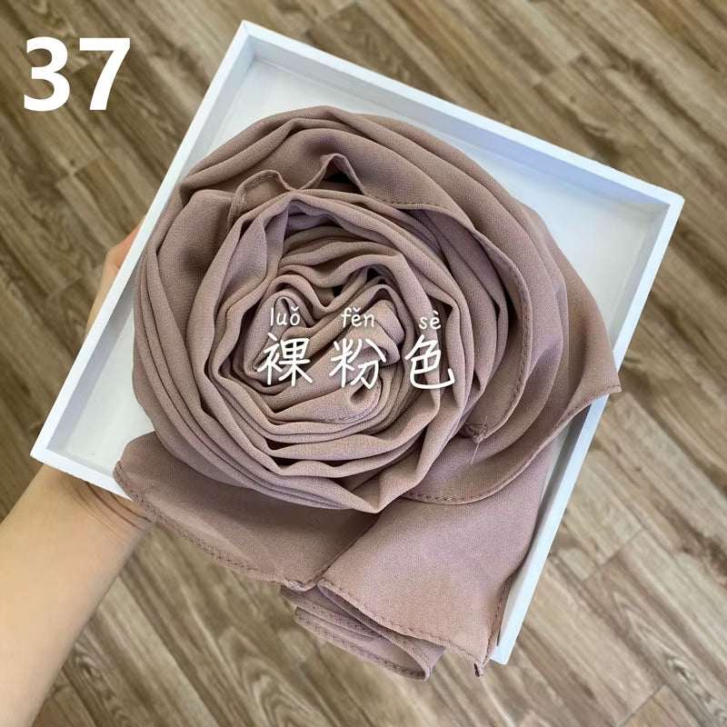 Muslim Chiffon Hijab Scarf Women 2020 Islam Scarves Solid Color Shawl Head Wrap Islamic Hijabs Headscarf Foulard Femme Musulman