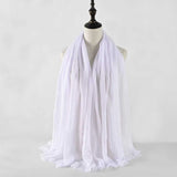 Muslim Women Scarves and Shawls with Loose Edges and Imitation Cotton and Linen Hijabs