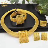 Indian Jewellery Luxury Necklace Jewelry Sets for Women Dubai Gold Color African Arabic Wedding Bridal Collection Sets Earring