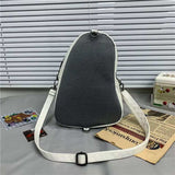 Halloween cartoon ghost themed sling bag with adjustable white strap and mesh back panel