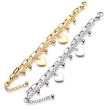 Nextvance Chain Link heart charm bracelets in gold and silver stainless steel for women