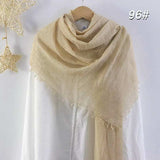 Muslim Women Scarves and Shawls with Loose Edges and Imitation Cotton and Linen Hijabs