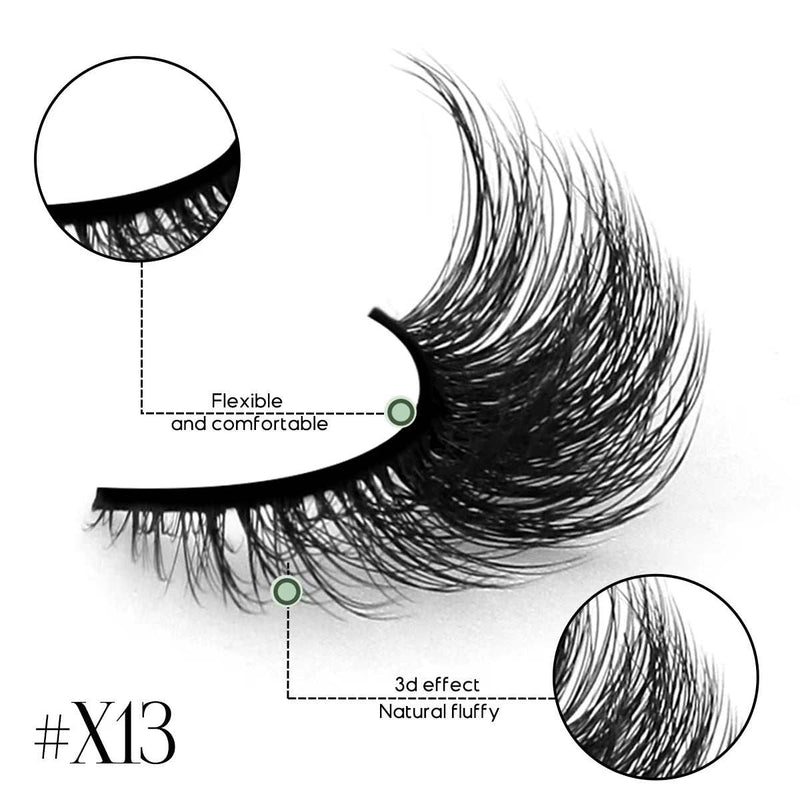 3D Faux Mink Cat Eye & Fox Eye Lashes Fluffy False Eyelashes Natural Look Extensions for Makeup & Daily Wear